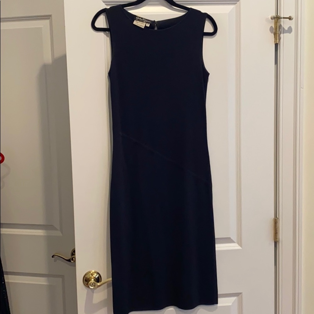 Vintage Salvatore Ferragamo black knit dress